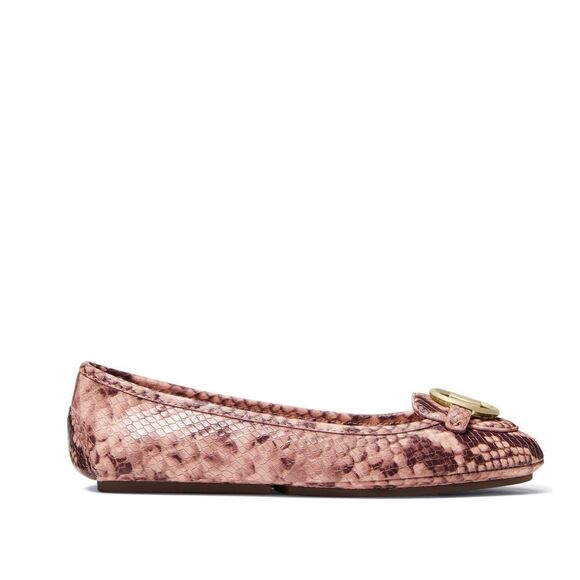 New! MICHAEL KORS Women's Leather Snake-embossed Lillie Flat Shoes Moccasins 9.5 - Picture 3 of 8